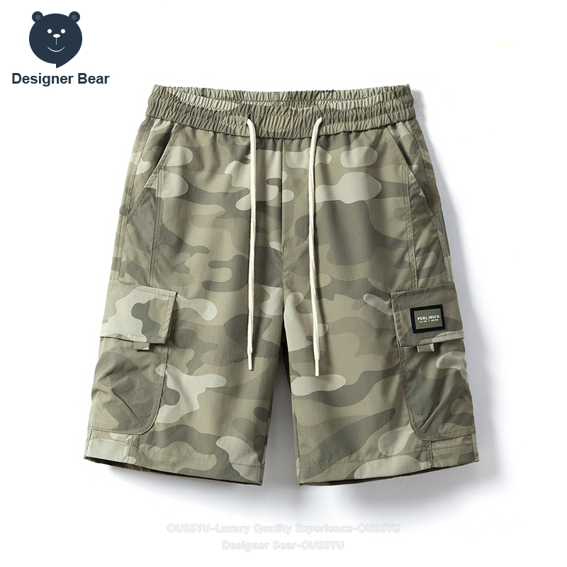 Streetwear Brand Clothing - Pantalones Cortos Cargo de Camuflaje para