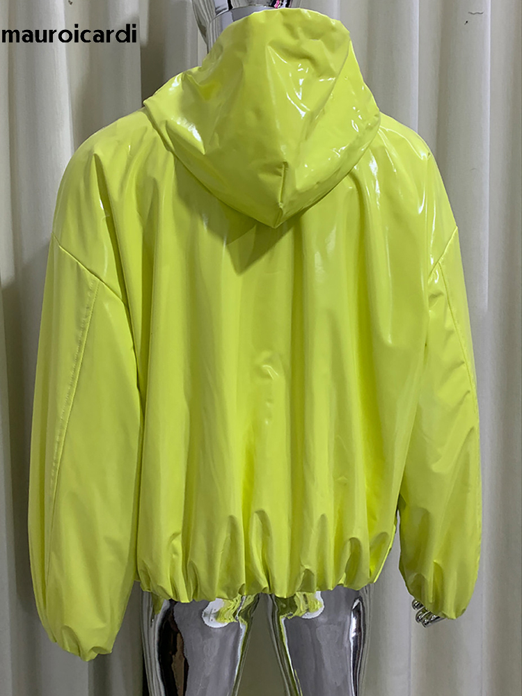 Streetwear Brand Clothing - Chaqueta de Cuero Brillante Extra Grande