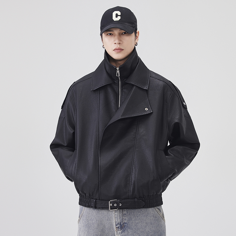 Streetwear Brand Clothing - Otoño Invierno chaqueta de cuero hombres