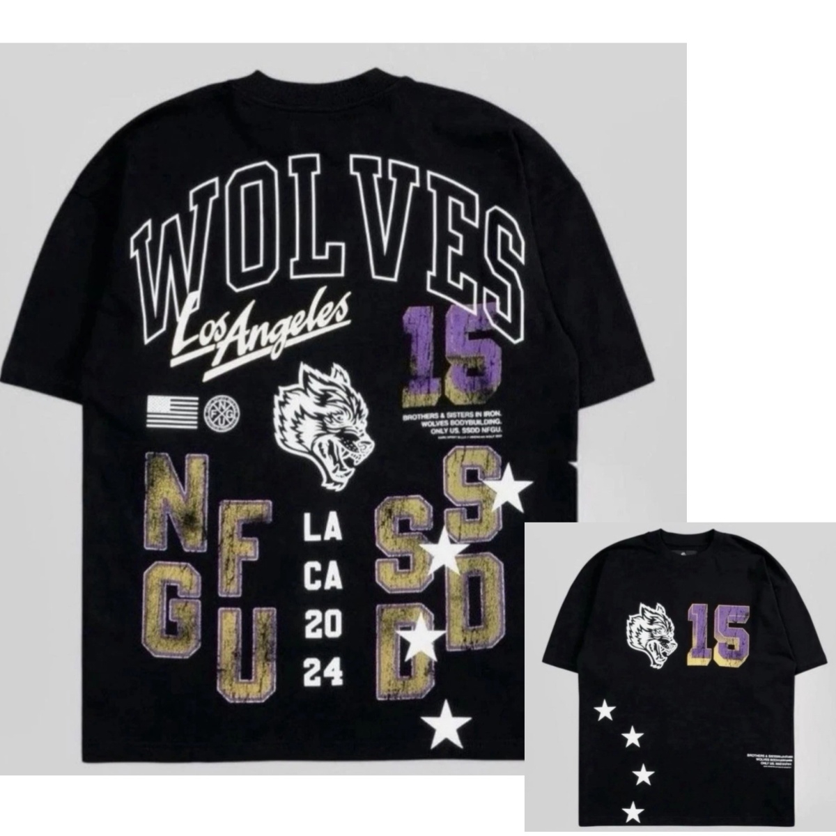 Streetwear Brand La - Camiseta de Algodón con Gráfico de